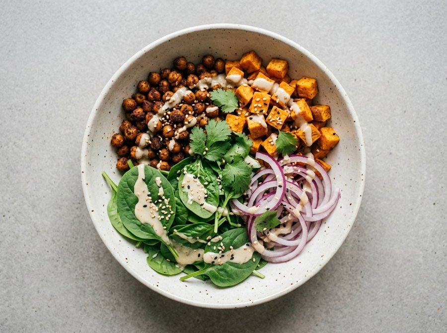 Buddha bowl with chickpeas (AI-generated photo)